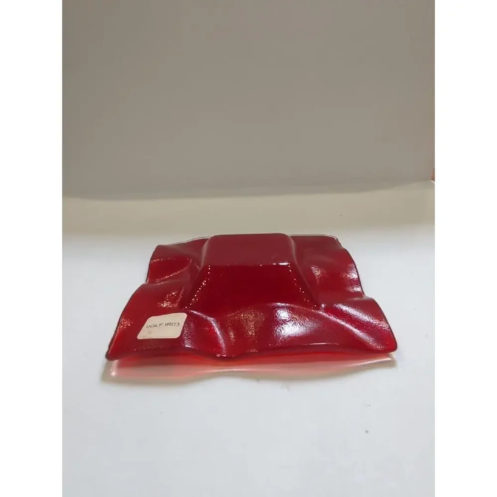 3 Dudson Element Glass Fire plates 6.25 Inch Smoke, Clear‎ & Red.